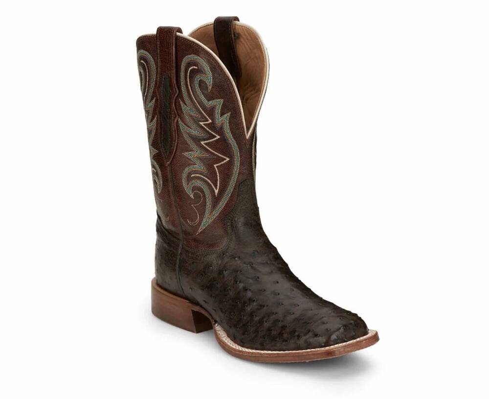 NEW TONY LAMA women's foster 11" full quill ostrich boot in sienna brown